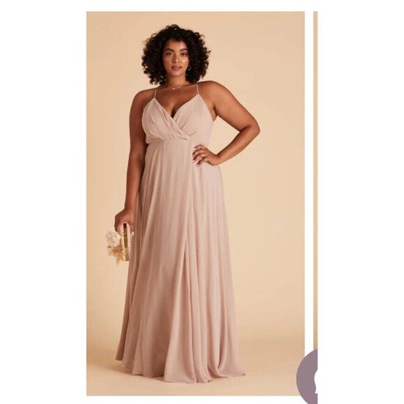 Birdy Grey Chiffon Kaia Maxi Dress In Taupe Size Small - Picture 2 of 3